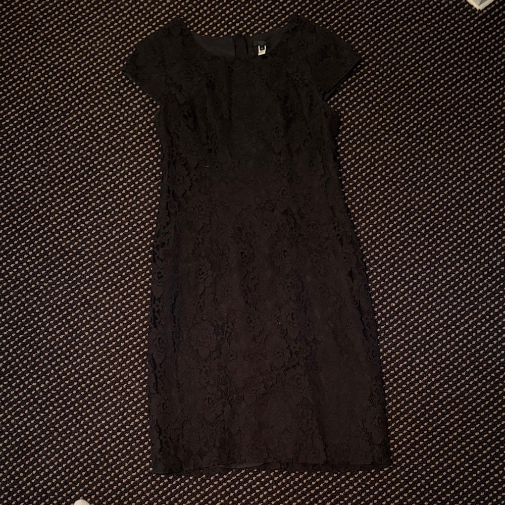 J. Crew Black Knee-Length Lace Dress